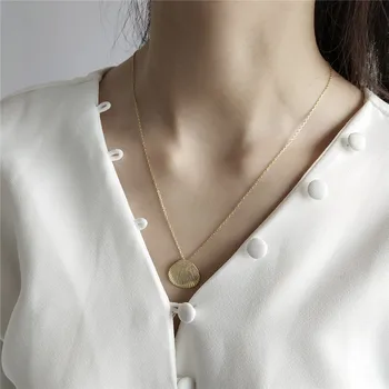 

POFUNUO Real 925 Sterling Silver Women Summer Gold Shell Pendant Necklace Female Fashion Classic Clavicalis Necklace Chic Choker