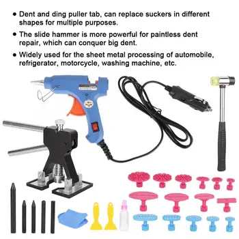 

reverse hammer 38Pcs/Set Auto Body Paintless Puller Hammer Dent Ding Remover Tool Car Repair Kit Car Repair Tool