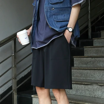 

2020 Summer New Youth Popular Men's Pure Color Korean Short Short Fashion Casual Loose Cropped Pants Black / Gray M-2XL