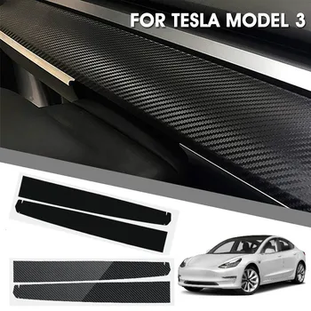

2Pcs 5D Carbon Fiber/Black Stickers For Tesla Model 3 Matte Black Car Center Console Dashboard Stickers Car Accessories