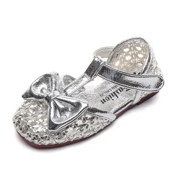 

Children shoes leather Roman Girls Sandals Sequins Bowtie Hollow Beach Sandals Children casual summer Sandals