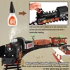 120CM Simulation Remote Control Steam Train 666CM Track DIY Assembly Whistle Sound Effect Smoking Chimney Railway Model RC Toys 3