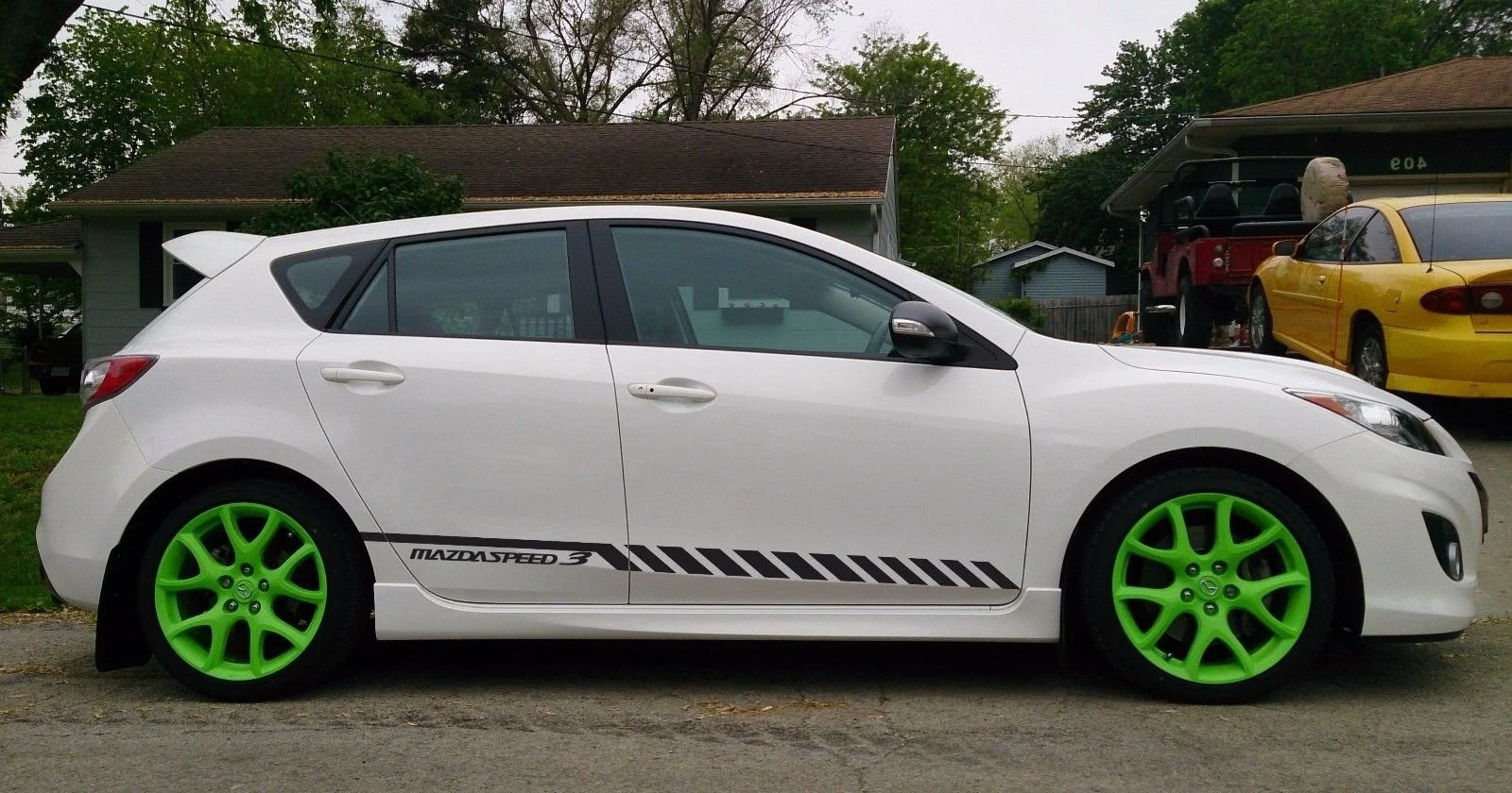 

For x2/Set Racing Graphic Stripe Car Side Vinyl Decal Sticker for Mazdaspeed 3