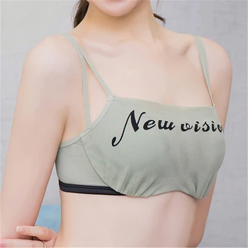 

Sexy letter underwear bra female tube top type gather adjustment type Bralette anti-sagging Wire Free push up bras Lingerie