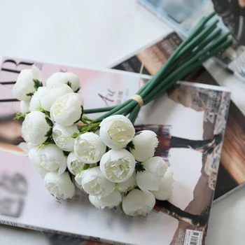 

27 Heads Artificial Real Touch Rose Heads Flower Wedding Party Bouquet Decor New