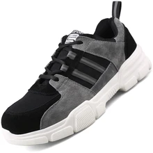 DEWBEST мужские рабочие Cortez защитные ботинки с стальным носком Теплые дышащие мужские повседневные ботинки прокалывающая Рабочая страховая обувь