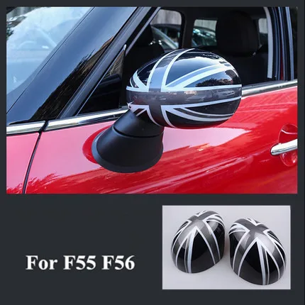 Одна пара зеркал заднего вида, декоративная раковина, чехол для Mini Cooper JCW F56 F55, аксессуары для стайлинга автомобилей, зеркальная крышка - Цвет: Коричневый
