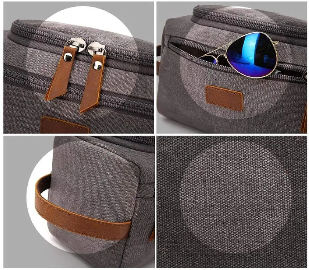 Canvas Toiletry Bag for Men Wash Shaving Dopp Kit Women Travel Make UP Cosmetic Pouch Bags Case Organizer makeup organizer cosmetic bag cosmetic storage bag toiletry bag cosmetic case washing supplies storage bag