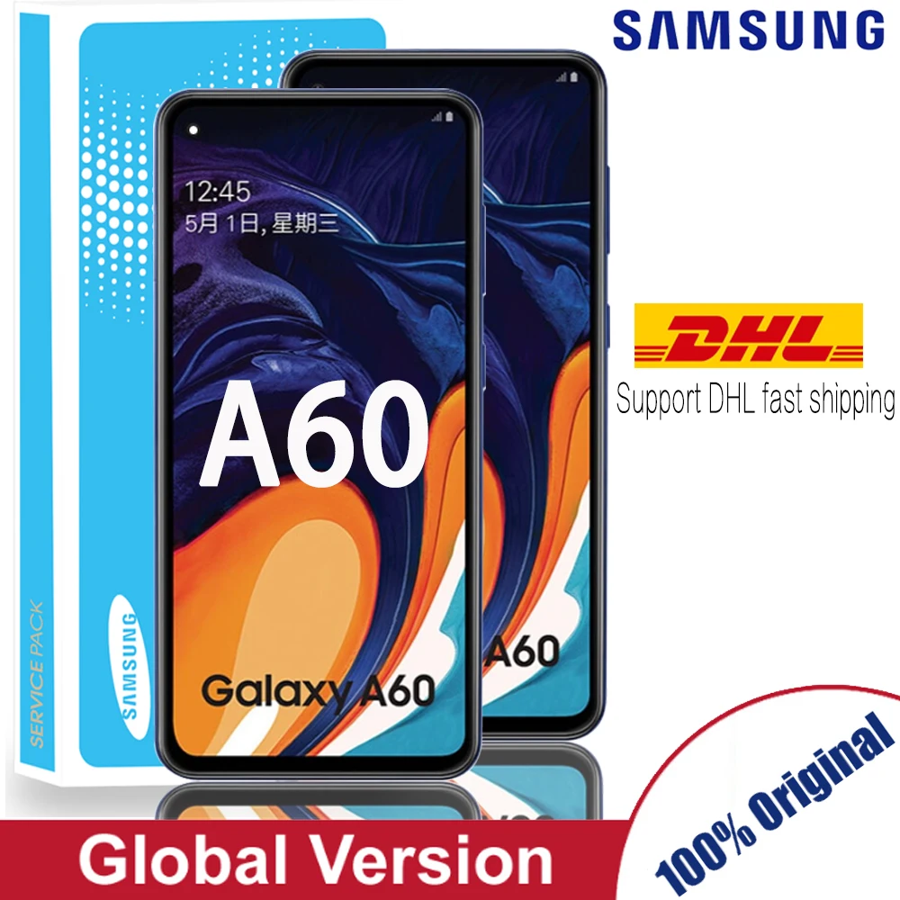 

100% Original LCD For SAMSUNG Galaxy A60 SM-A606F/DS Touch Screen Digitizer Assembly Display with Frame Replacement
