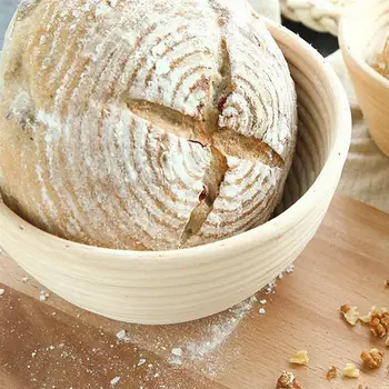 

Rattan Dough Proofing Basket Bread Making Loaf Dough Rising Basket Bread Baking Tool with Cloth Liner kitchen tools