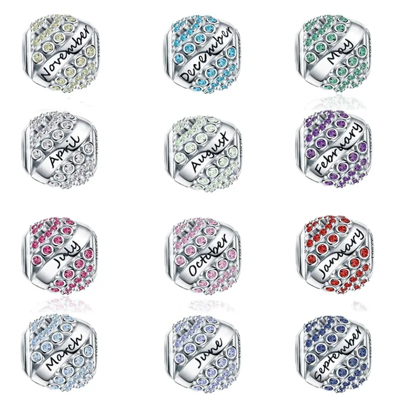 DIY Bracelet String Bead 12 Months Colorful Lucky Beads European and American Fashion Jewelry Zircon Inlaid Accessories | Украшения и