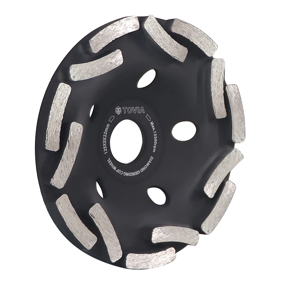 Diamond Cup Grinding Wheel 125mm Double-row Diamond Grinding Wheel for Cement Granite Wall Tiles Stone Concrete Asphalt
