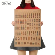 Пивная энциклопедия графической эволюционной истории барная стойка украшение кухня ретро, ВИНТАЖНЫЙ ПЛАКАТ стикер на стену