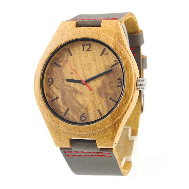 

dropshipping personalized unique handmade custom logo engraved tree burl dial bamboo wooden watch for men