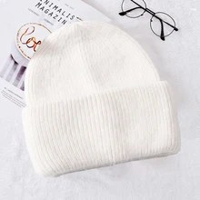 2021 Winter Hat Solid Color Soft Beanies And Women's Hooded Warm Wool Hat Rabbit Fur Caps Cashmere Knitted Hats Skullies Beanies
