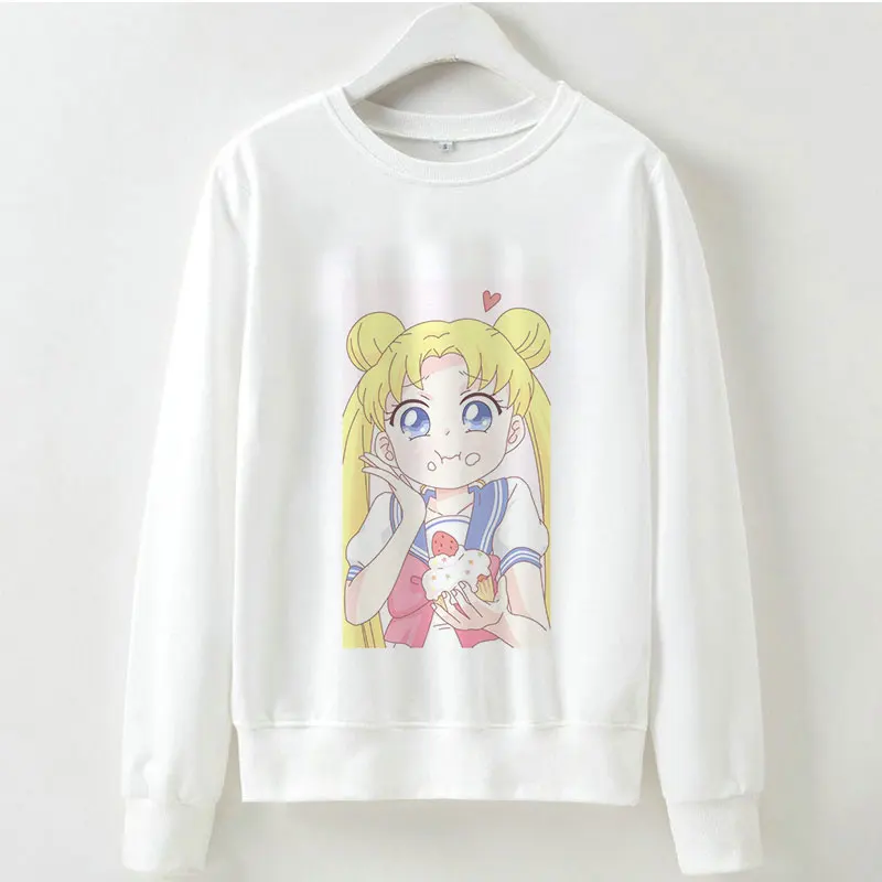 Весна Лето Harajuku Kawaii Забавный Сейлор Мун японский женский свитер пуловер Топы уличная Толстовка с длинным рукавом - Цвет: 2246