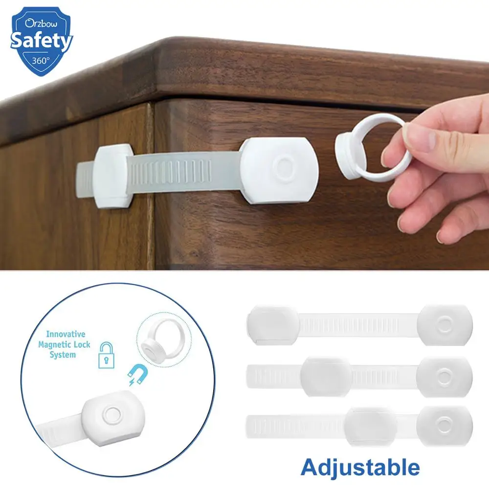 Us 4 61 34 Off Magnetic Child Lock Children Protection Adjustable Baby Safety Lock Cabinet Door Lock Kids Drawer Security 10 Locks 2 Keys In Cabinet
