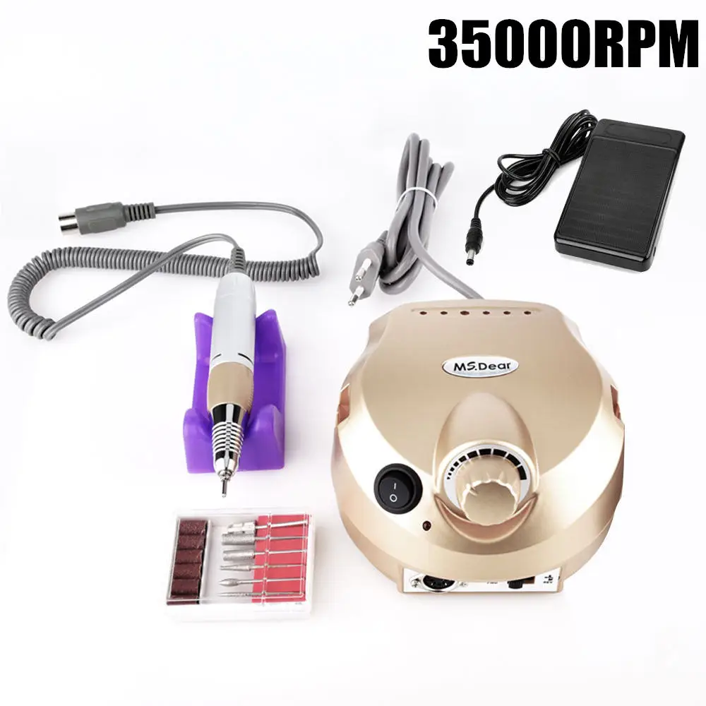 35000RPM 35000 об/мин, 20000 ОБ/мин, профессиональная дрель для ногтей, машинка для маникюра, электрическая пилка для полировки ногтей, аппарат для дизайна ногтей, устройство с сверлами - Цвет: 35000RPM