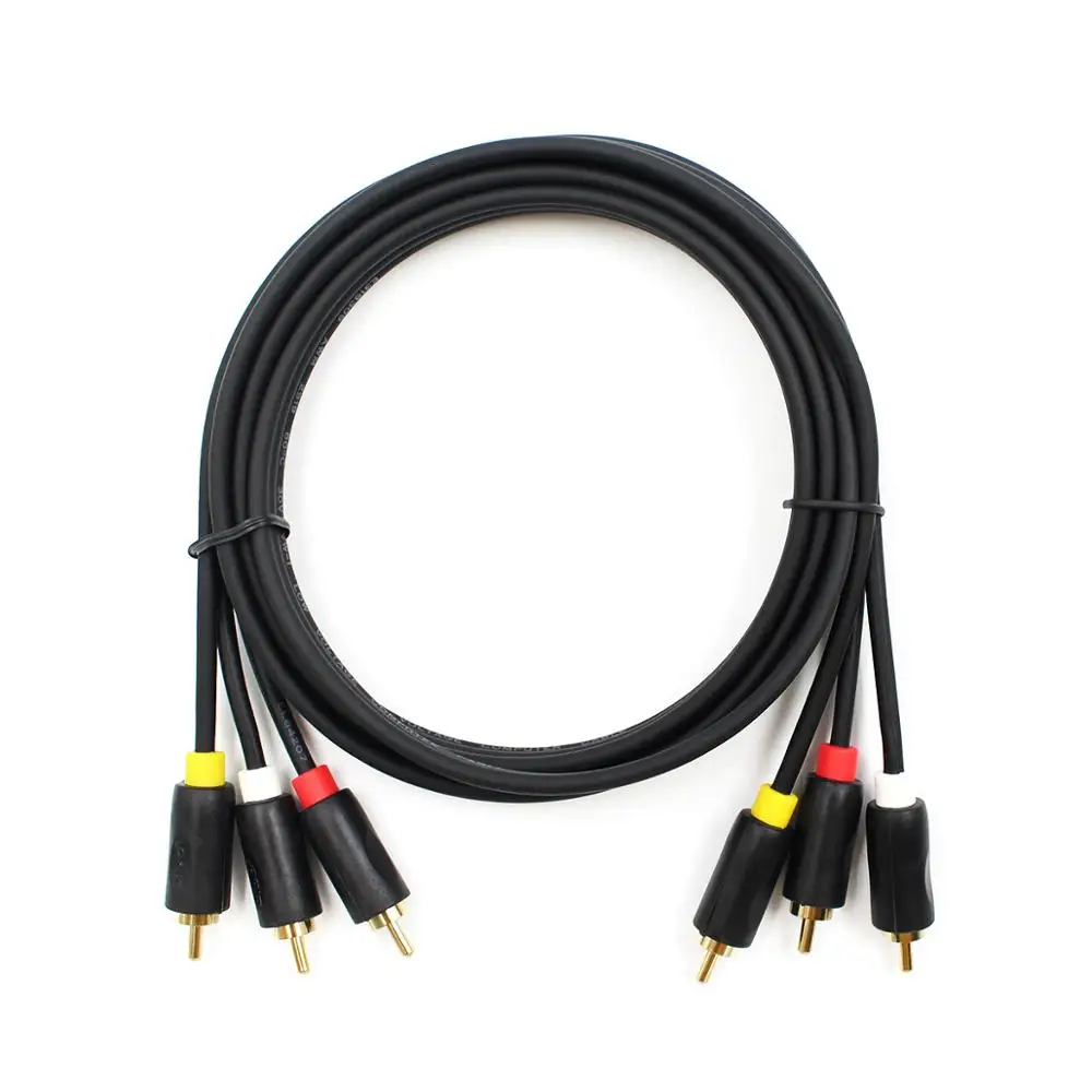 

Auido Video Cable 3RCA Male to 3 RCA Male Composite Audio Video AV Cable AV TV Cable Cord Adapter Plug 3X RCA 1.5m Gold Plating