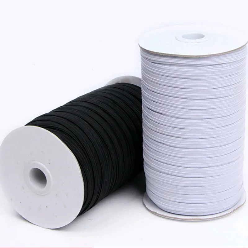 1 Roll Elastic Bands White and Black 3/5/8/10/12/mm Polyester for Clothes Garment Sewing Accessories | Дом и сад