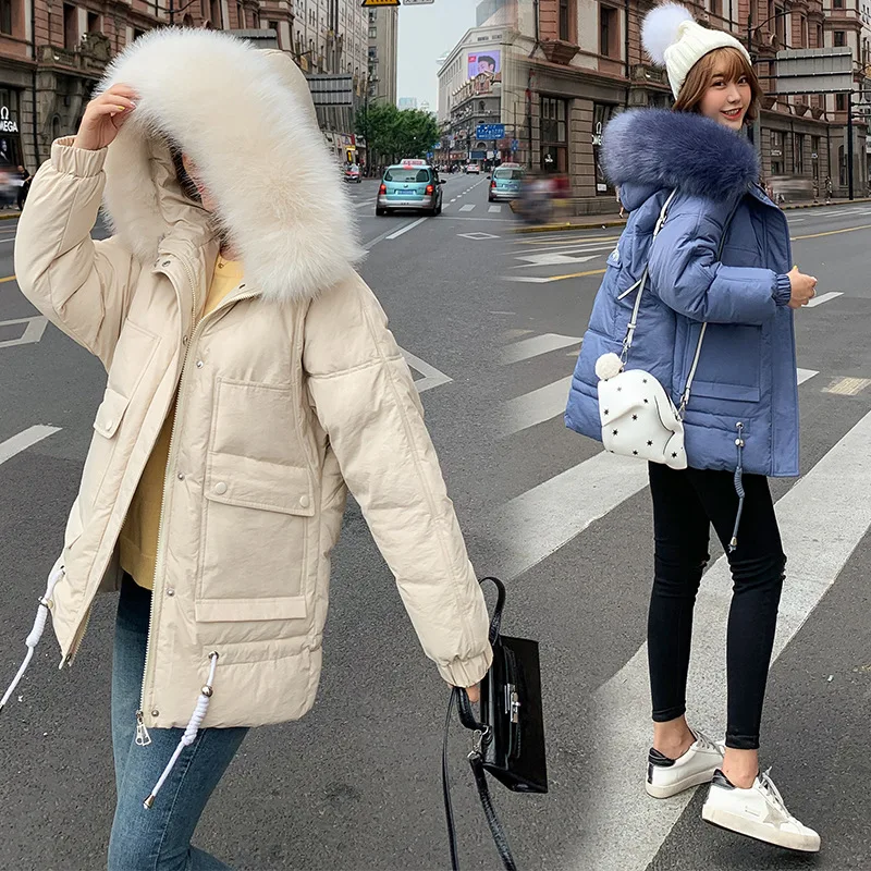 

Short Cotton Coat Women's 2019 New Style Korean-style Loose-Fit INS down Coat Thick Cotton-padded Jacket down Feather Cotton-pad