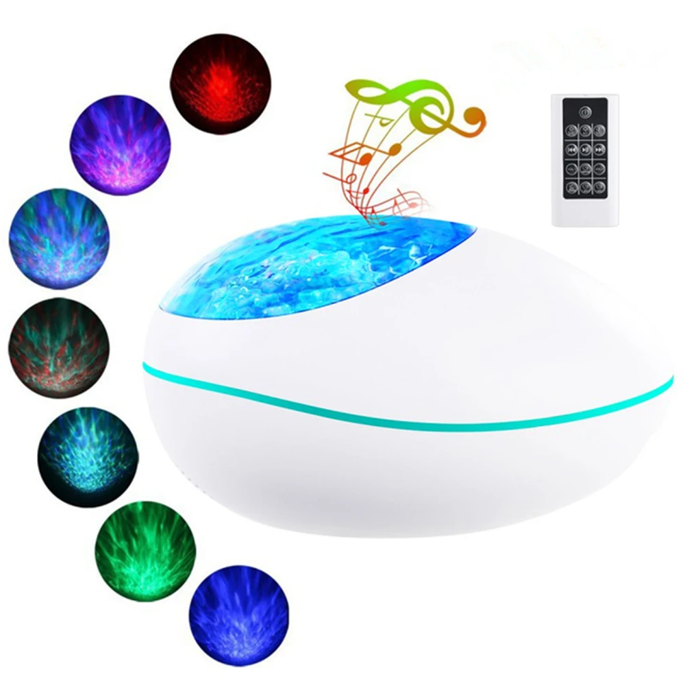 night lamp for bedroom Ocean Wave Projector Led Night Light Aid Sleeping Romantic Soothing Water Wave USB LED Light Lamp Projector Music Player For Kid night light lamp Night Lights