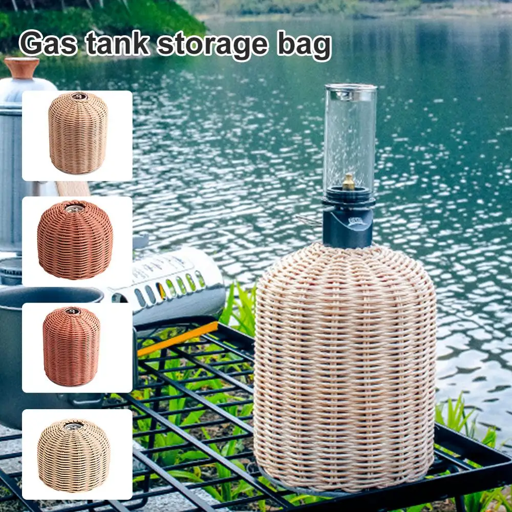 

Outdoor cooking gas cylinder cover gas tank cover gas bottle cover camping hiking portable rattan gas tank protector storage bag