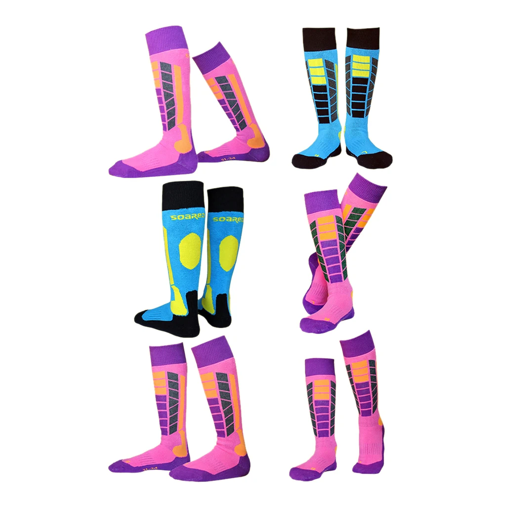 1 Pair Outdoor Thermal High Performance Ski Snowboard Hiking Walking Long Ski Socks Winter Thermal Socks