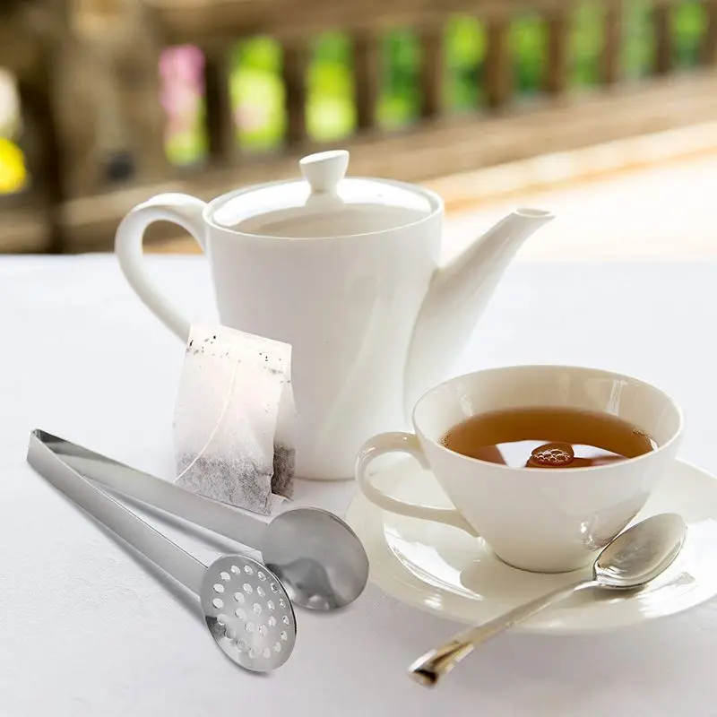 Щипцы для чая из нержавеющей стали, чайный пакетик, соковыжималка с ситом, держатель, ручка, ложка, мини-зажим для сахара, кухонные барные инструменты