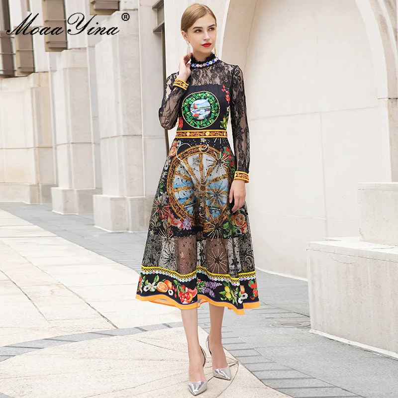 MoaaYina Fashion Designer dress Summer Women's