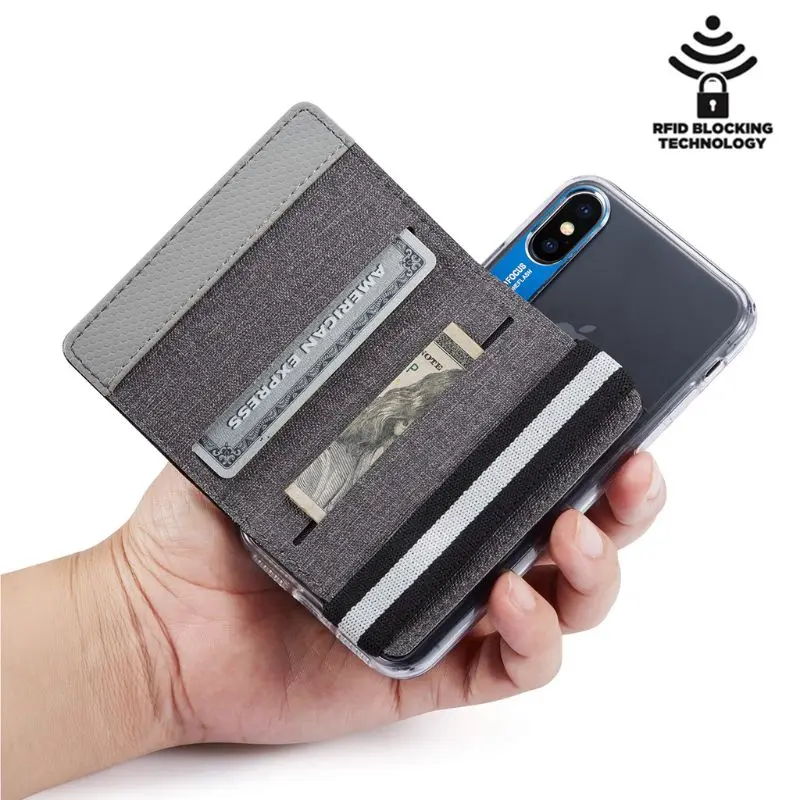 RFID блокирующий клей из натуральной кожи кредитные карты Карманный чехол для наклейки держатель чехол для сотового телефона