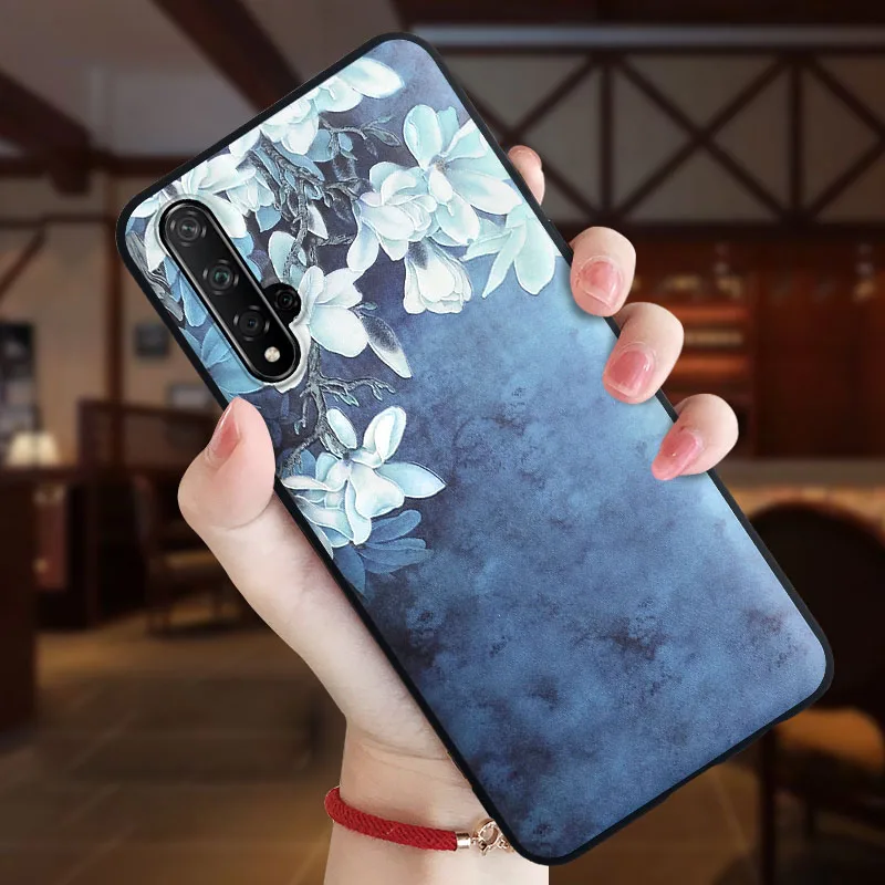 Объемный цветок чехол с тиснением для huawei y9 y6 y7 p10 p20 p30 lite рro mate10 20 30 honor 20 10i 9x 8x p smart чехол из мягкого ТПУ