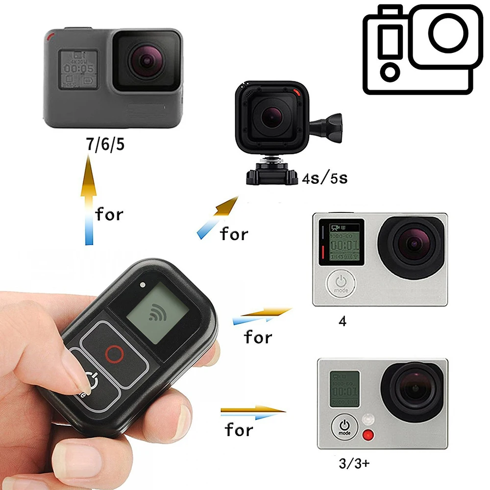 SHOOT para GoPro 8 WiFi Control remoto con Cable cargador correa de muñeca a prueba de agua remoto para GoPro Hero 7 6 5 negro 4 3 accesorio - 5