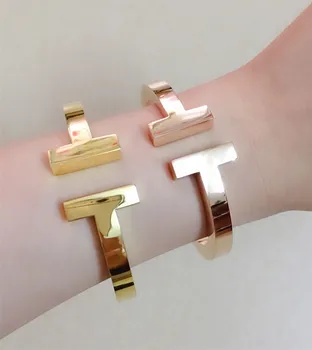 

Fashion heavy metal big letter bangle cuff bracelet for women men