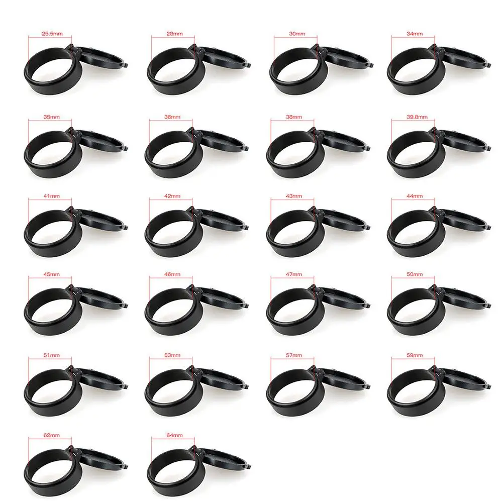 

28-64mm Scope Telescopic Lens Protective Cover Flip Up Quick Spring Protection Cap Objective Lid Hunting Accessories