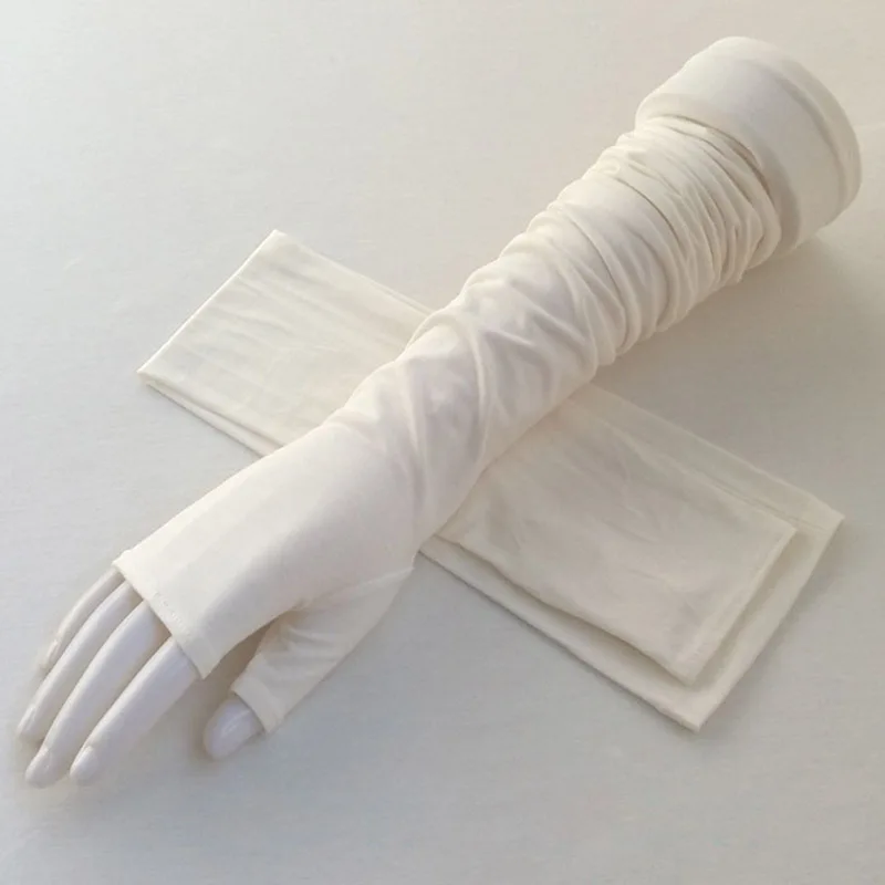 B89 White Женские Спортивные Перчатки для фитнеса, велоспорта, защита от солнца, сенсорный экран, длинные перчатки для полных пальцев, женские хлопковые модные перчатки для вождения на полпальца, B91 - Цвет: B89 White
