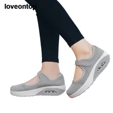 womens breathable suede round toe slip on platform shoes