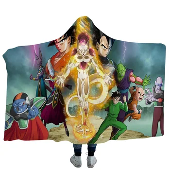 

2020 Dragon Ball Super Wearable Soft Blanket Son Goku Vegeta Cartoon Throw Blankets for Spring and Autumn Winter for Beds