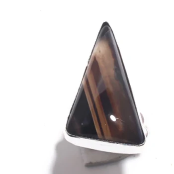 

Genuine Botswana Agate Ring Silver Overlay over Copper, USA Size 8.5, R6849