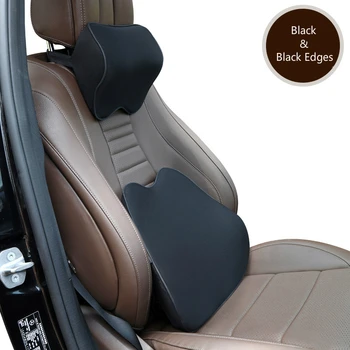 

2pcs/set Car Neck Pillow and Back Cushion Auto Head Support Protector Automobiles Seat Memory Cotton with 6 colors available