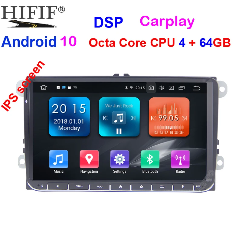 Автомагнитола 9 дюймов для VW Golf Polo Passat Beetle Touran Jetta SKODA SEAT с GPS-навигацией HD Android 10 0 |