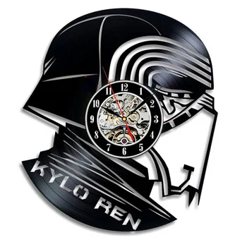 

Star Wars Vinyl Record Wall Clock Modern Design Movie Theme for Living Room Vintage Clocks Hanging Wall Watch Home Decor