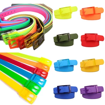 

New Eco-Friendly Plastic Belt For Men Women Candy Color Unisex Silicone Rubber Belts Male Female Jeans Fashion Strap Accessories