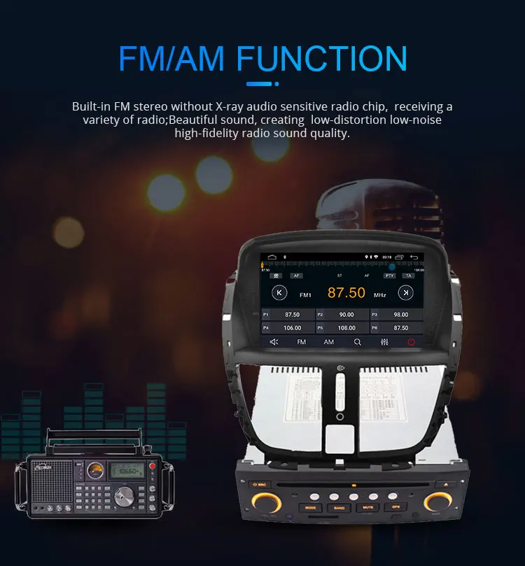 Sale LJHANG 1 Din Car DVD Player Android 9.0 For Peugeot 207 2008-2014 GPS Navigation auto stereo headunit radio multimedia RDS Audio 8