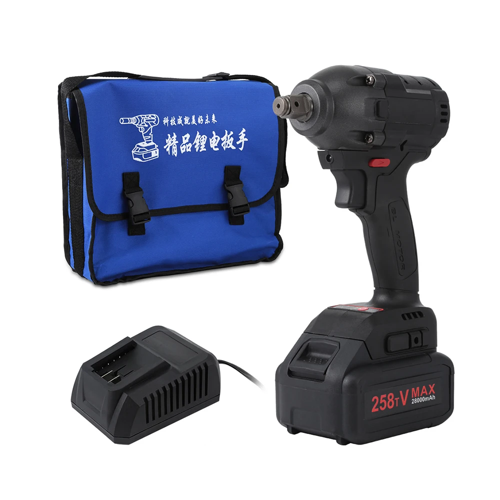 

21V 28000mAh Brushless Cordless Electric Impact Wrench Set with Carrying Bag