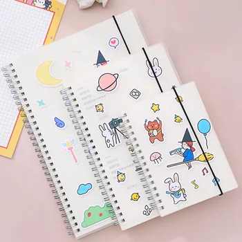

Cute Grid Noteboy Notebook GIRL'S Heart for Student Pp Coil Notebook Grid Simple Small Portable Notepad Stationery
