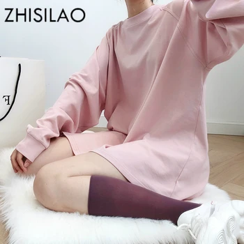 

Hoodies Women Oversize Solid Sweatshirt Plus Size Hoodie Maxi White Pink Autumn Winter 2019 Women Tops Chic Hoody