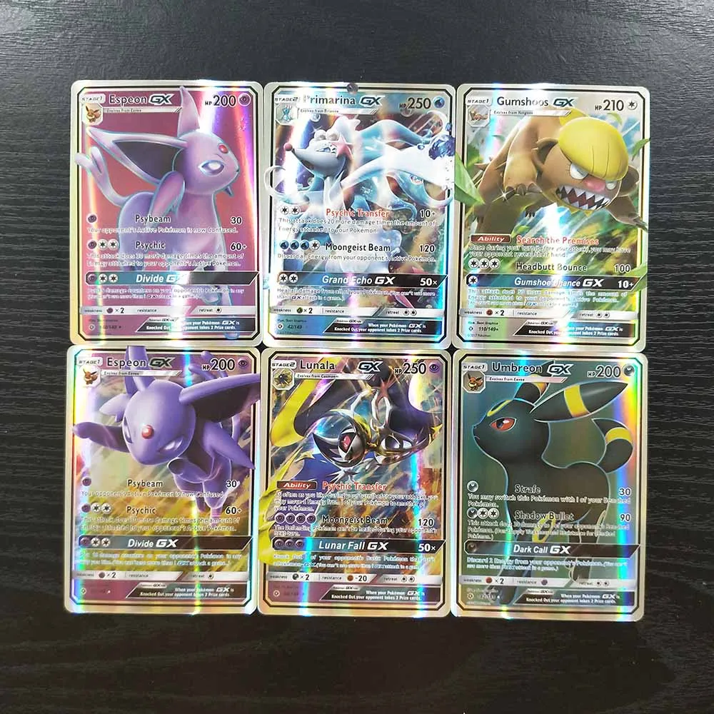 TAKARA TOMY Карты Покемон 100 шт флэш-карты коллекции битва сияющая карточная настольная игра Детские игрушки Подарки 89 GX 11 тренер