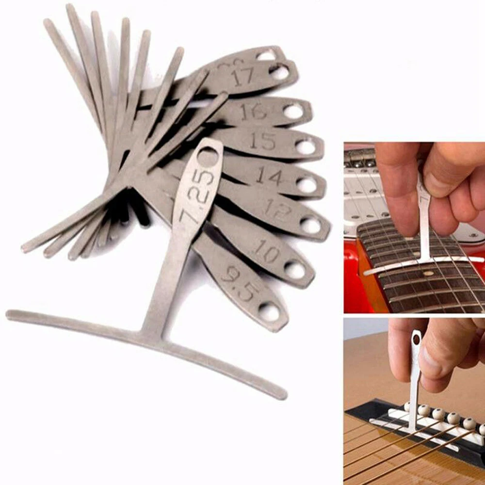 

9pcs Stainless Steel Understring Radius Gauge For Guitar Bass Setup Luthier Tool Guitar Repair Tool
