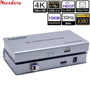 

10km KVM Switch USB HDMI 4k 30hz Fiber Extender with 2 Ports USB 2.0 Sharing monitor mouse keyboard For HDCP 1.4 PC HDTV Monitor